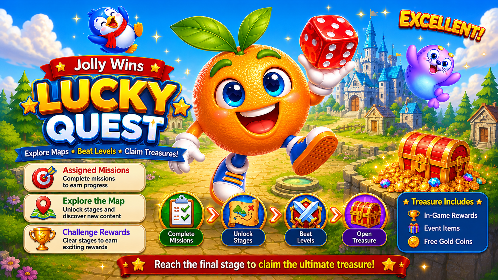 Jolly Wins Lucky Adventure slot mission announcement